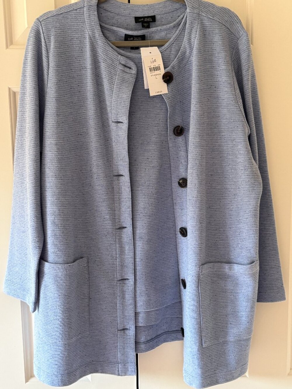 NWT J.Jill Wearever Ottoman Button Down Jacket & Matching Tank Top   Sz L
